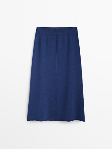 Cashmere wool knit skirt