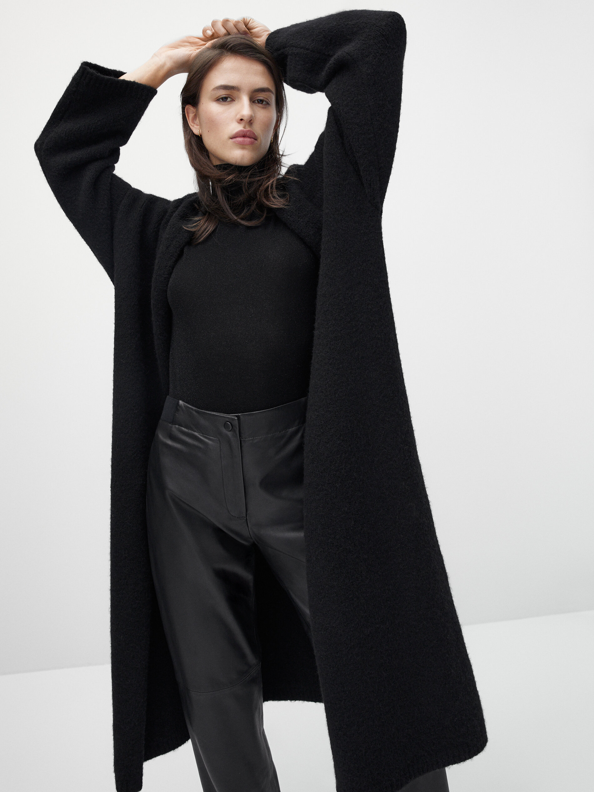 Nappa leather cargo trousers - null 