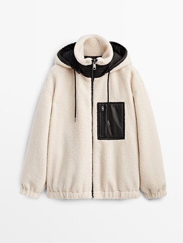 Reversible fleece jacket with hood