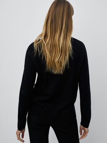 Wool and cashmere mock turtleneck sweater