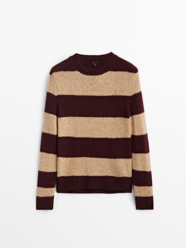 Wide-striped knit sweater