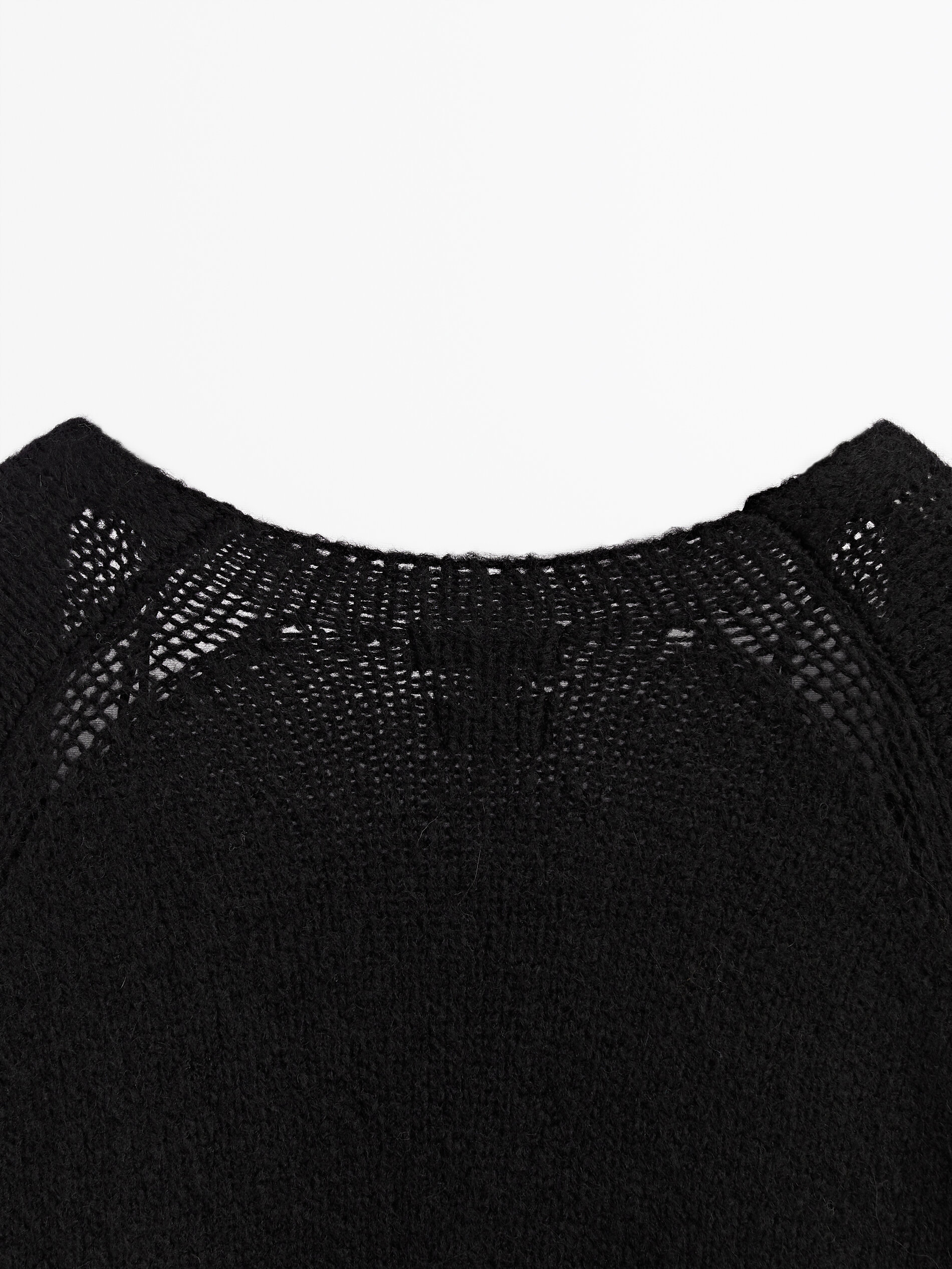 Massimo Dutti - Long black knit coat