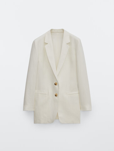massimo dutti white blazer