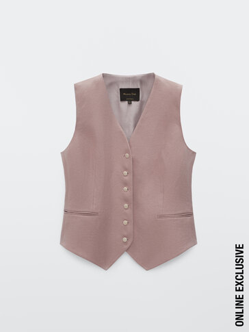Linen waistcoat with buttons