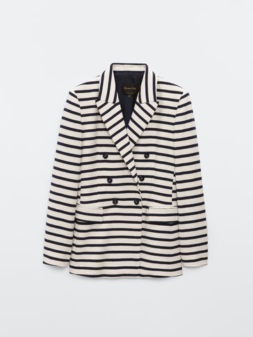 Double-breasted striped blazer