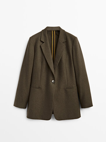 Wool blazer with elbow patches