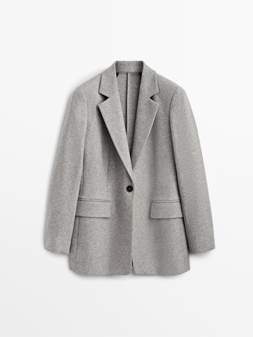 Single-button wool blazer