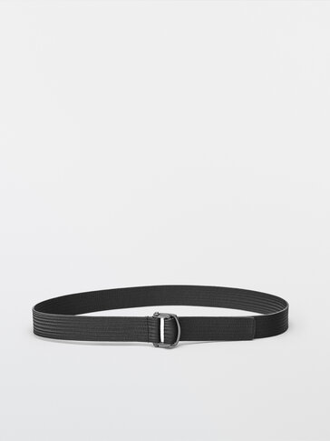 Leather belt with stitching detail