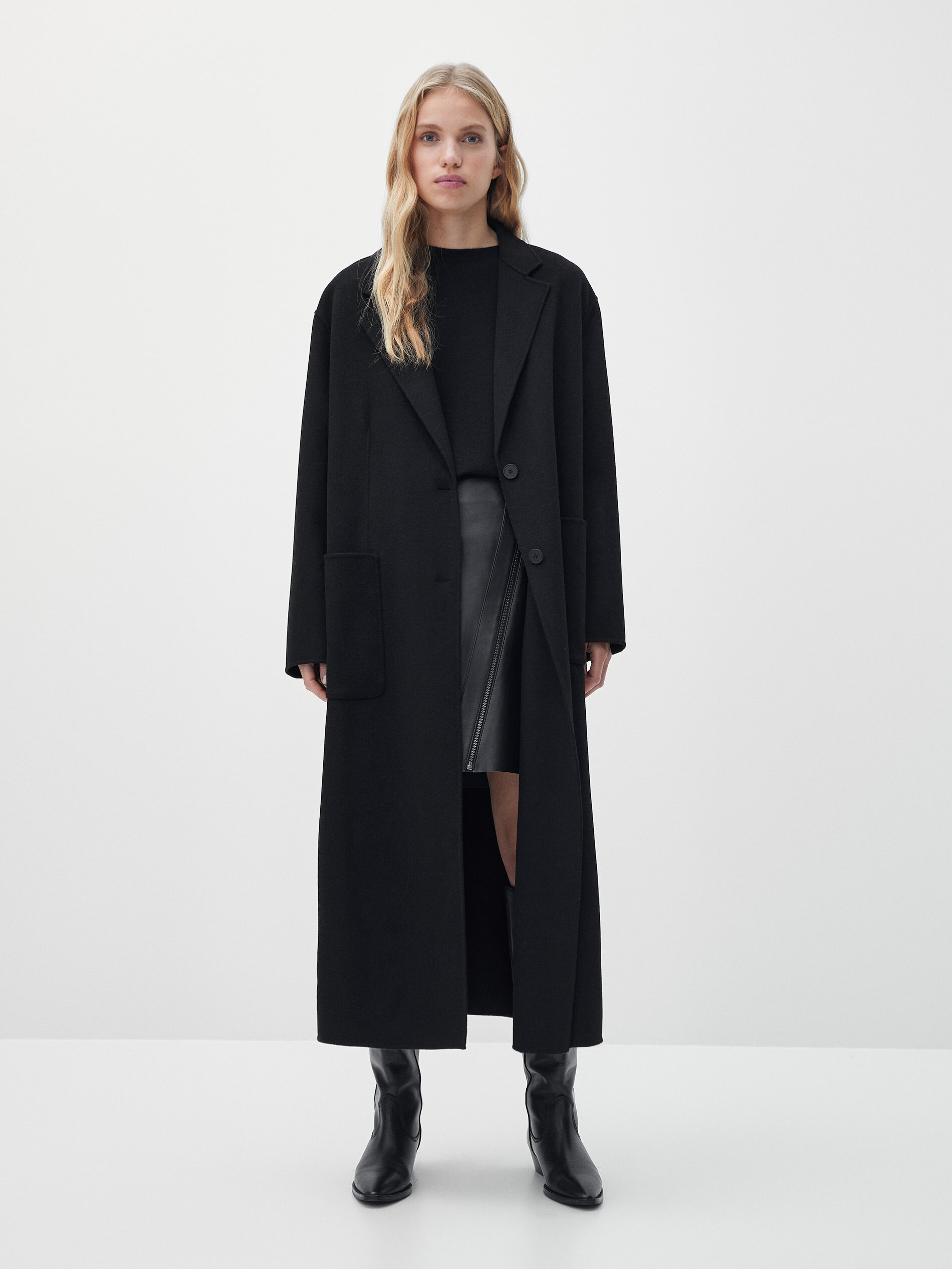 massimo dutti black coat