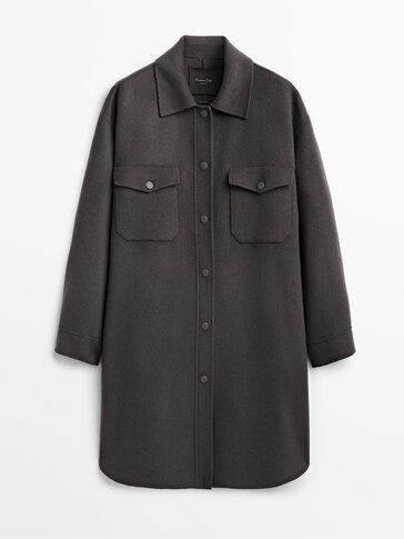 Wool overshirt with pockets