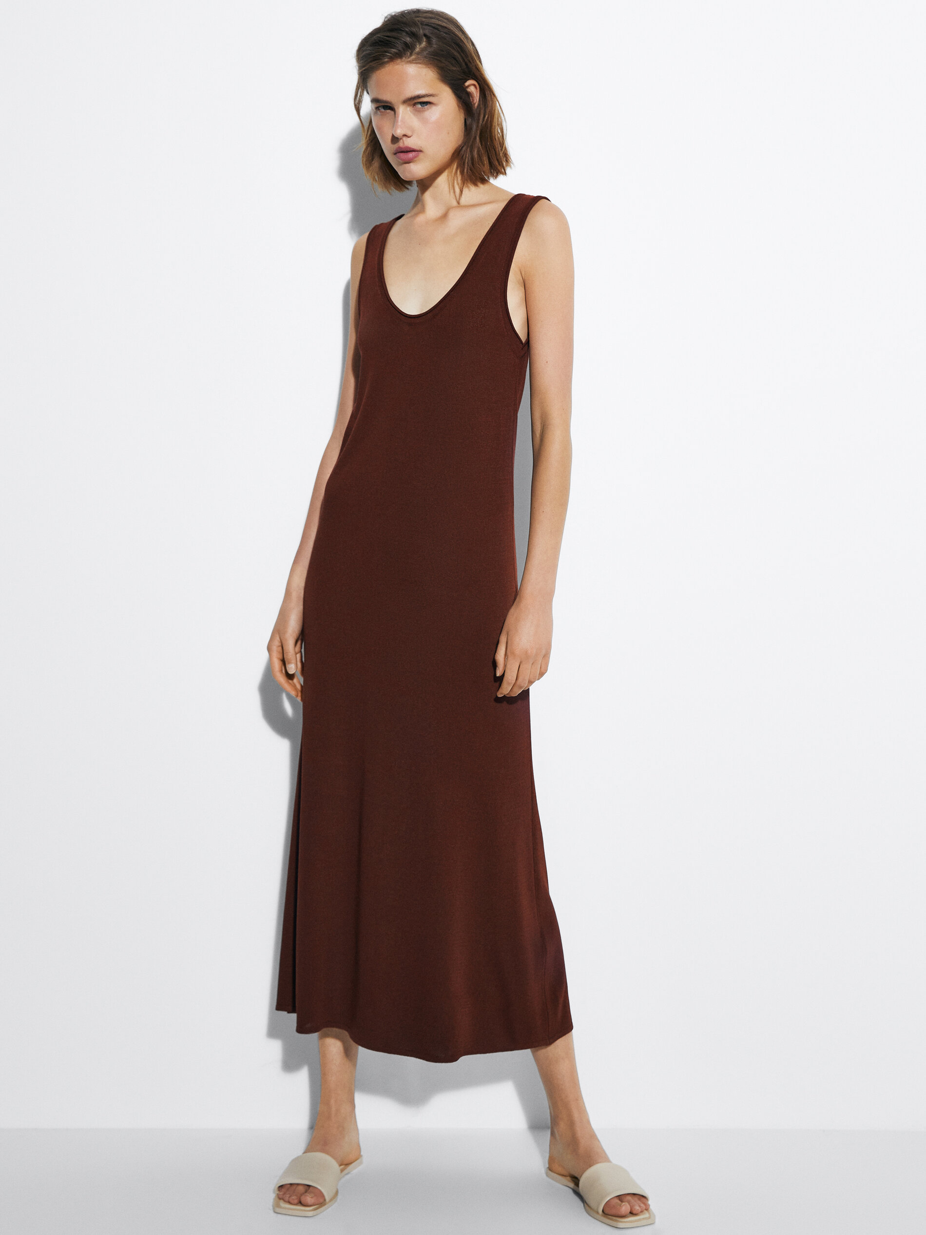 Knit dress with straps - null - Massimo 