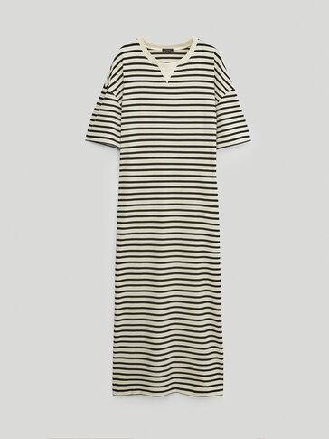 Short sleeve striped dress