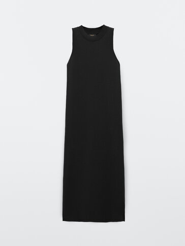 Long black halter dress - null 