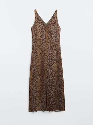 Μακρύ φόρεμα με animal print