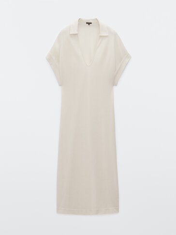 Cotton polo collar dress