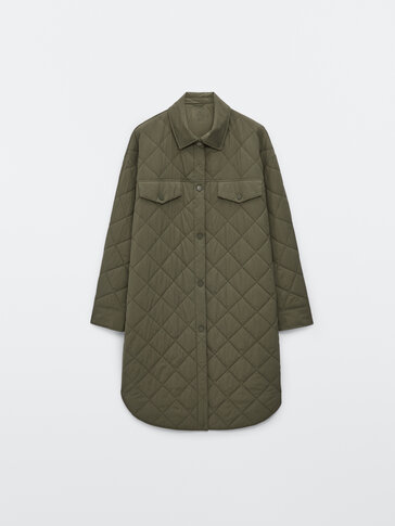 Long quilted overshirt