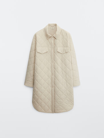Long quilted overshirt