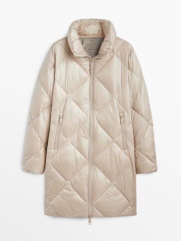 Quilted jacket with high collar