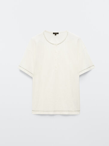 Cotton henley T-shirt