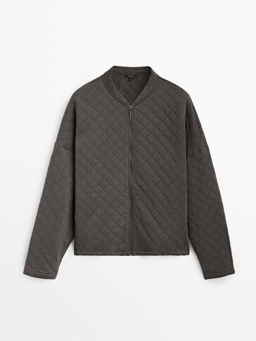 Lightweight quilted bomber jacket