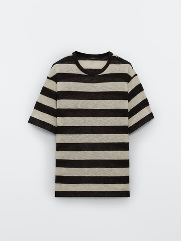 Striped 100% cotton T-shirt
