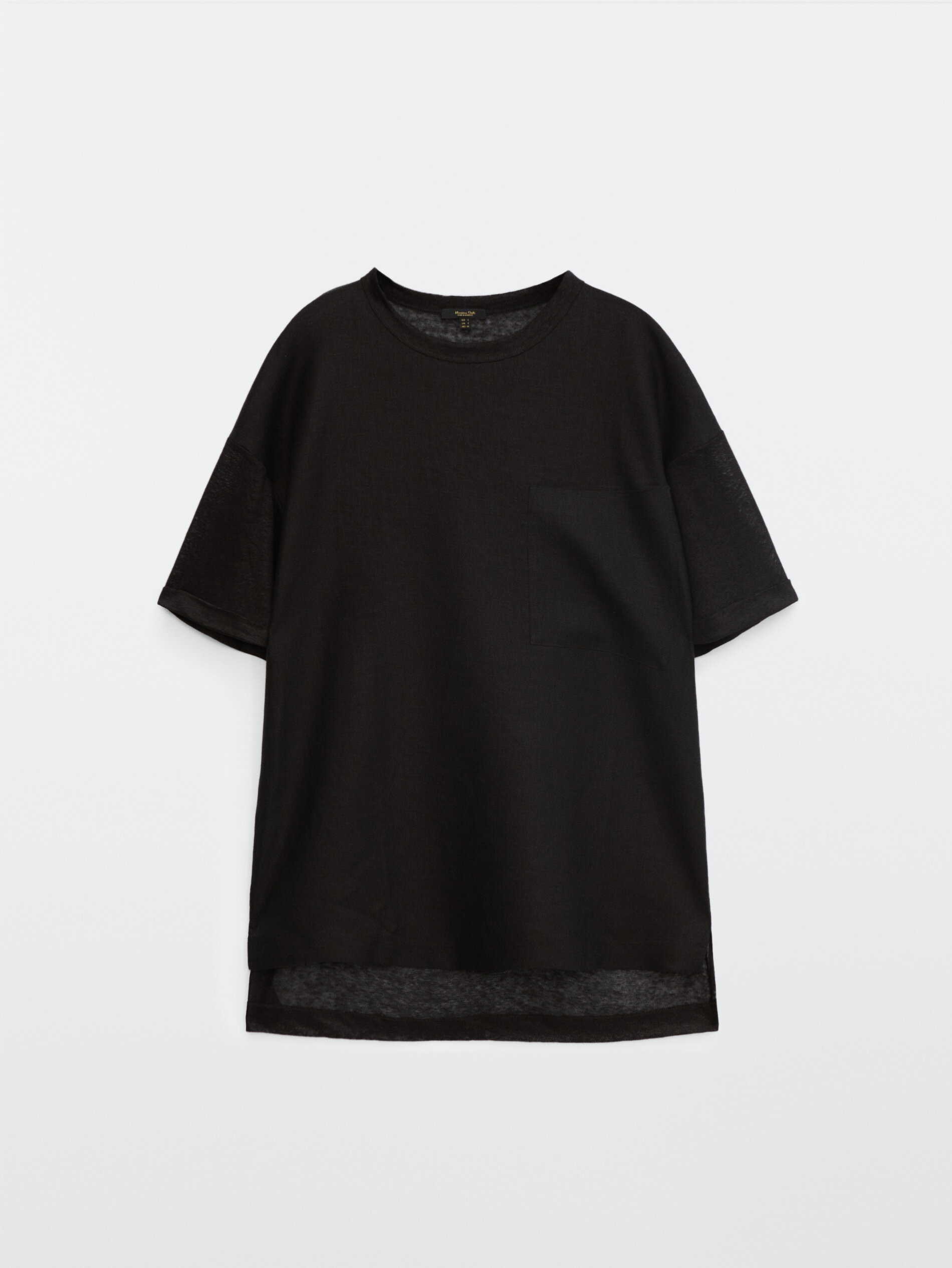 100% linen t-shirt with pocket - null 