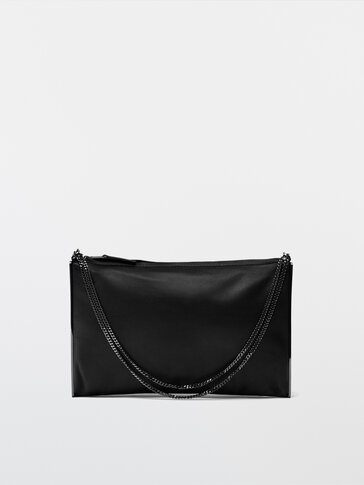 Nappa leather clutch bag