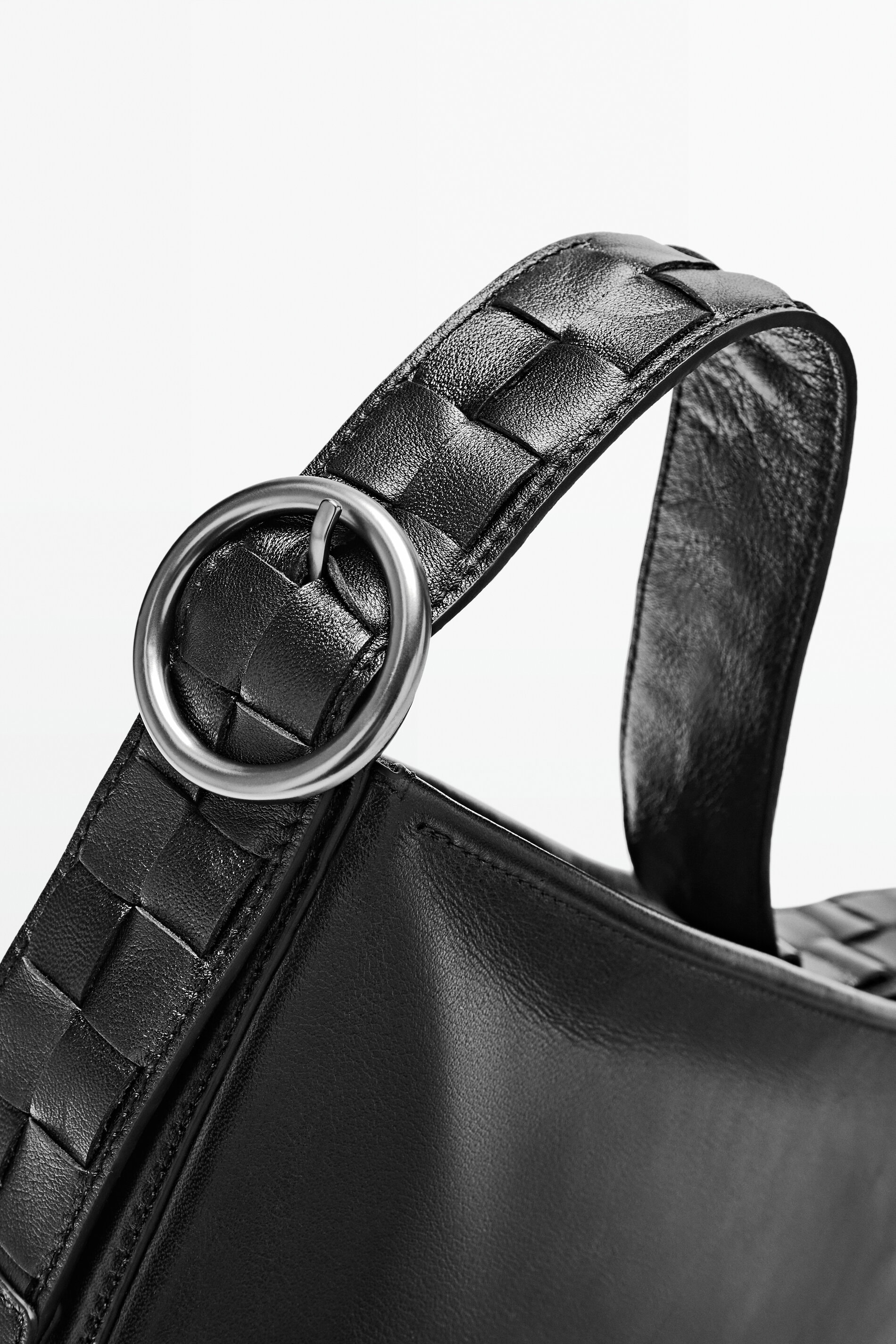Massimo Dutti Half Moon Bag With Braided Leather Strap - Big Apple Buddy