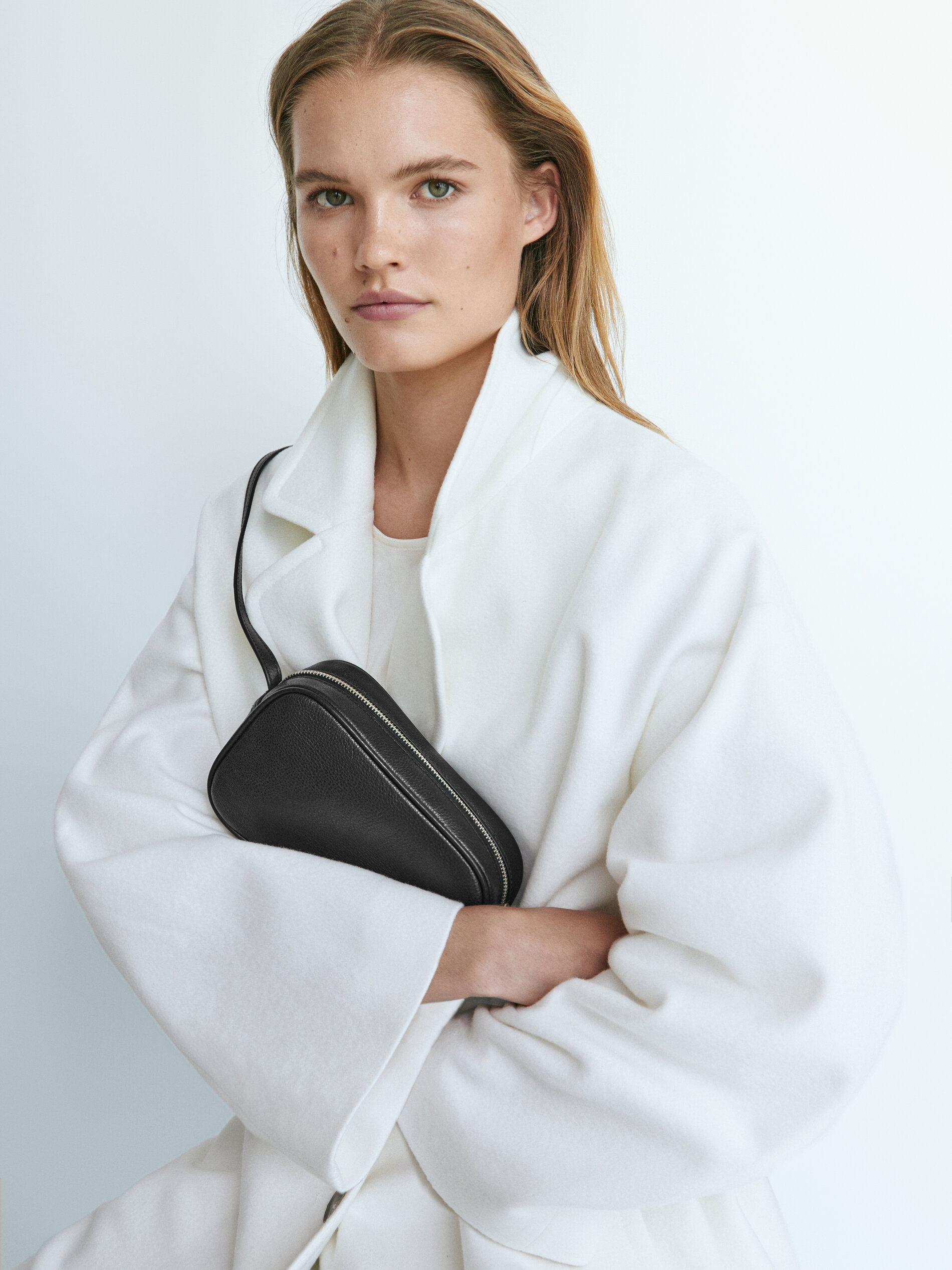 massimo dutti braided leather bolsa