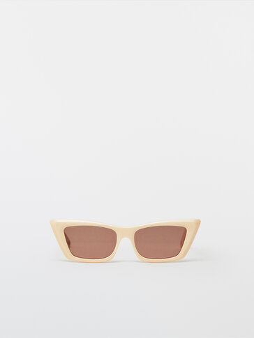 Cream cateye sunglasses