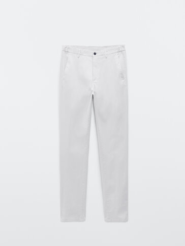 Regular fit cotton chino trousers