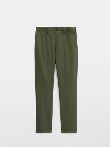 Cotton twill jogging fit trousers