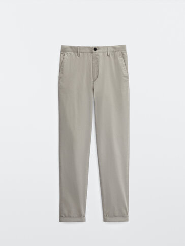 Cotton twill jogging fit trousers