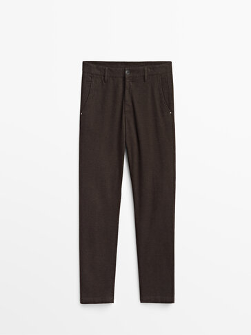 Slim fit check trousers