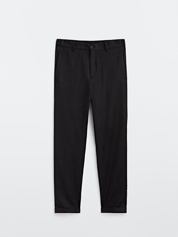 100% wool washable jogging fit trousers