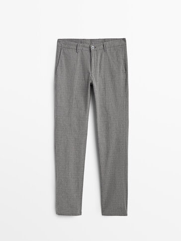 Cotton darted chino trousers
