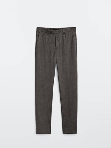 Pantalon tailleur gris 100% laine confort