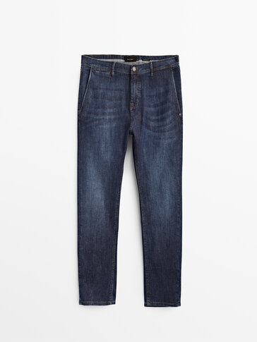 Cropped-fit forvaskede jeans
