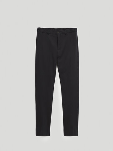 Casual fit wool trousers