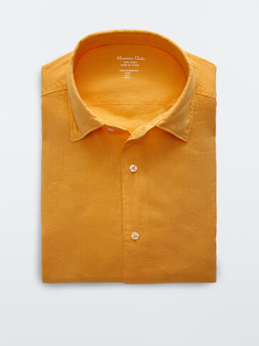 Košile slim fit ze 100% barveného lnu