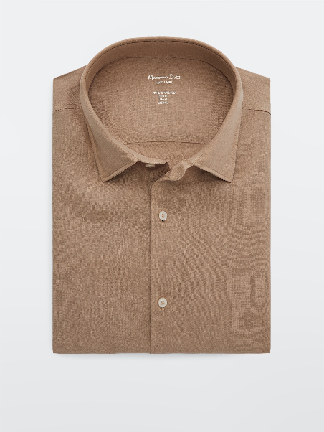 ЖЖЕНЫЙ Рубашка облегающего кроя из 100% крашеного льна Massimo Dutti