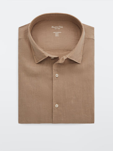 Košulja kroja slim od 100% obojenog lana