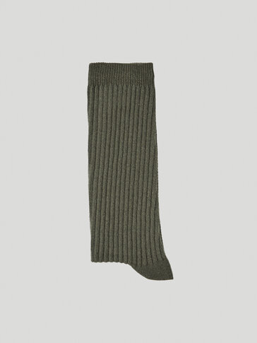 Chaussettes en maille de coton côtelée