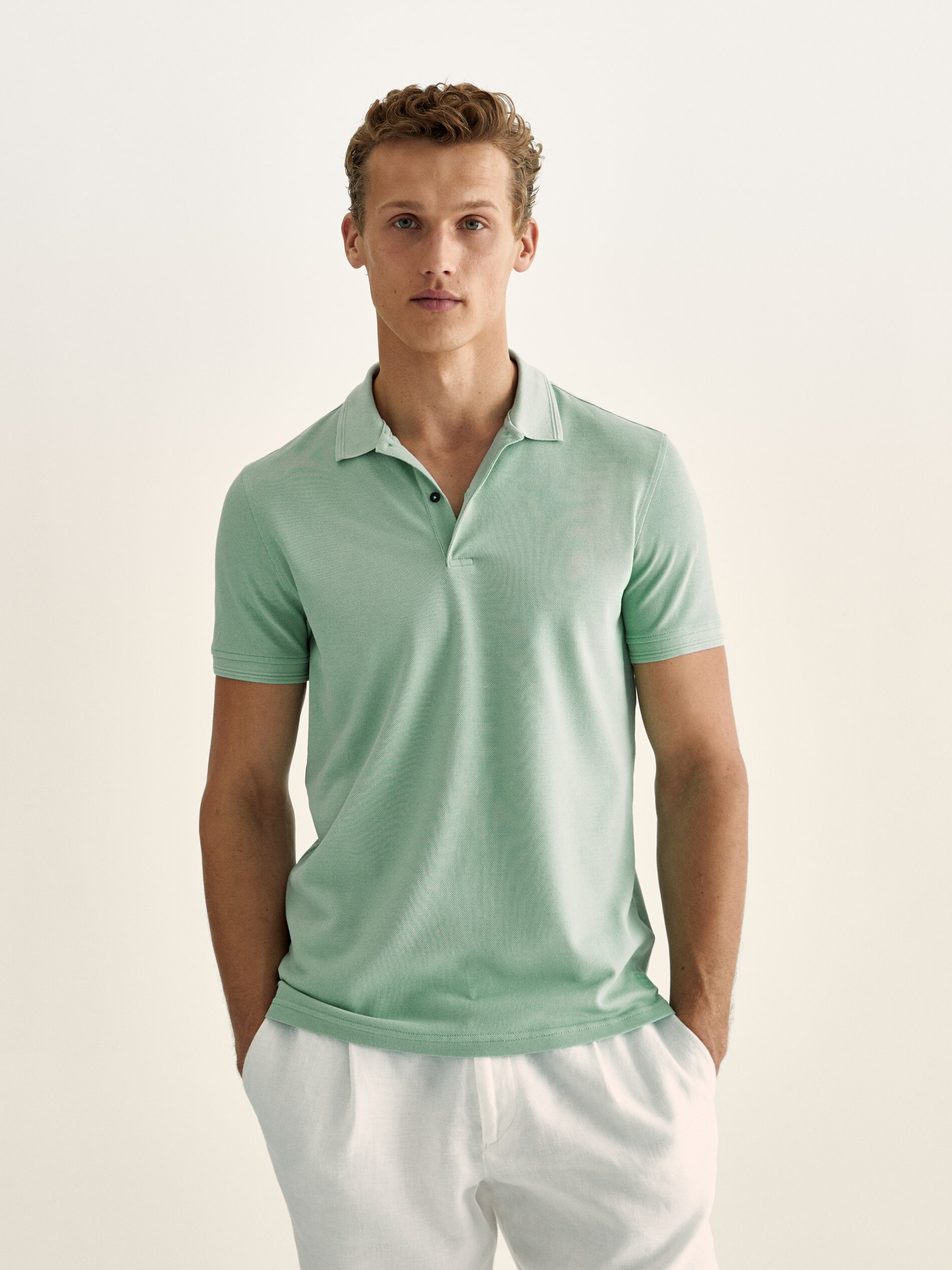 green polo golf shirt