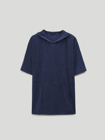 100% linen short sleeve sweatshirt