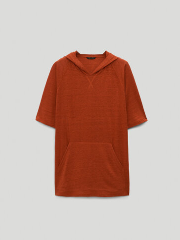 100% linen short sleeve sweatshirt