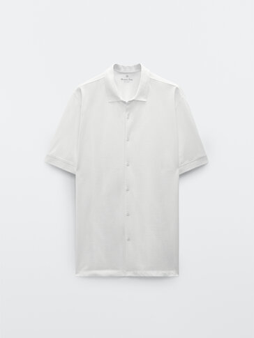Short sleeve cotton bowling shirt