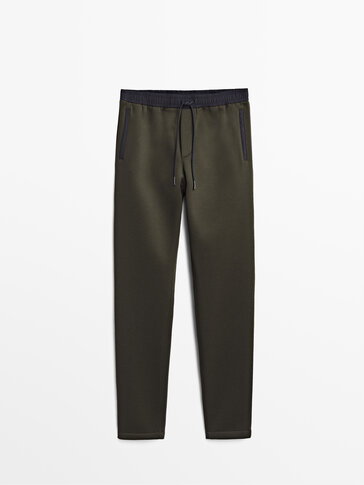 Casual fit double-faced trousers