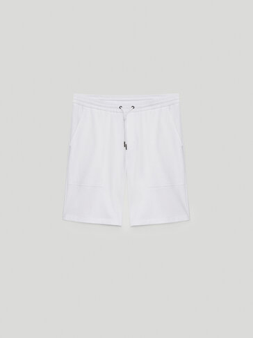 Cotton Bermuda shorts with elastic waistband