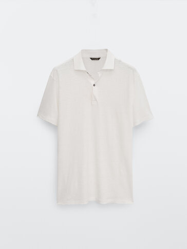 100% linen short sleeve Polo shirt